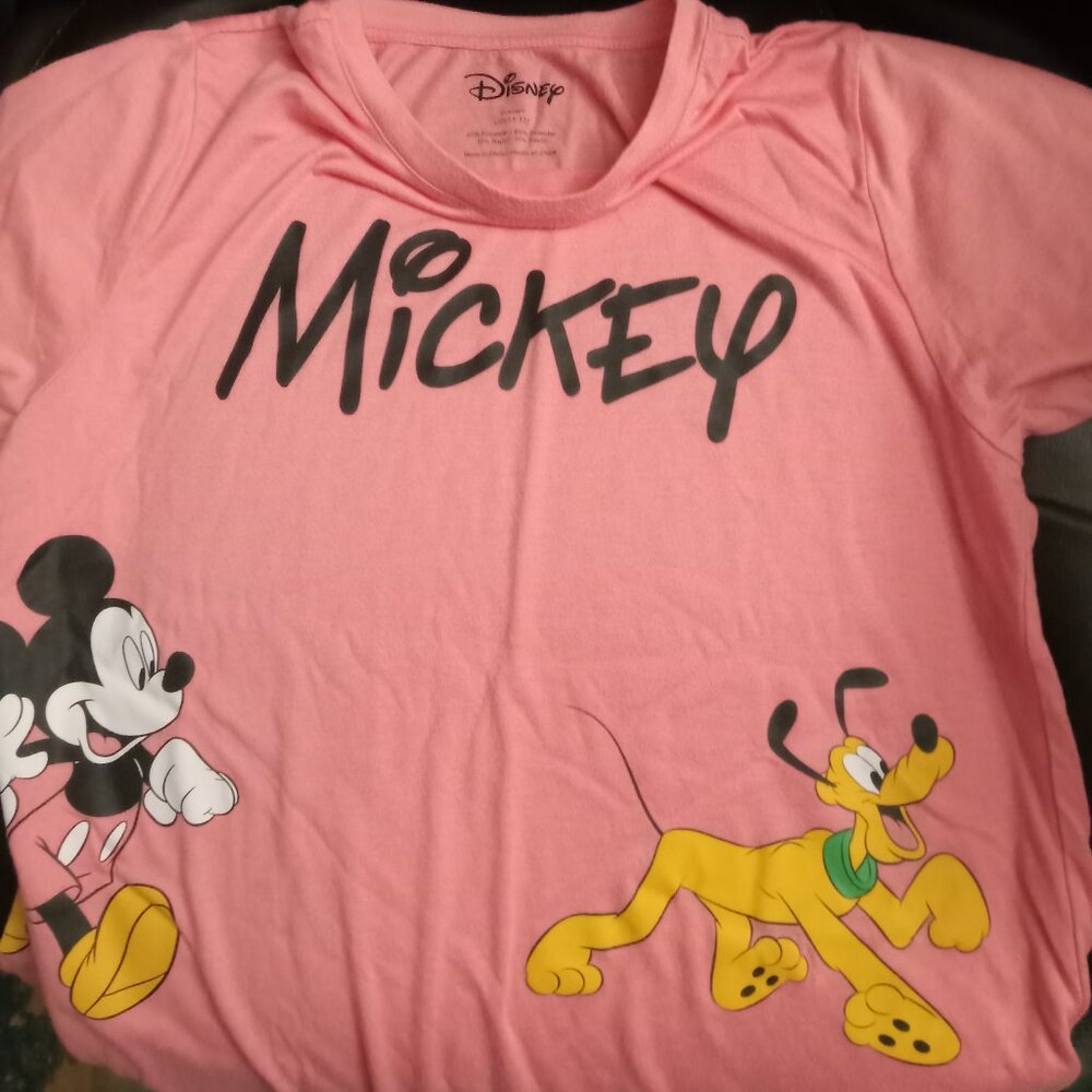 Mickey Mouse  JR Large (11-13) PLUTO MINNIE MOUSE TOP Dark PEACHY PINK